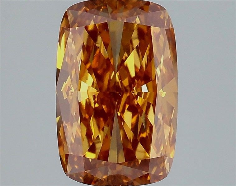 Loose Diamond - CUSHION MODIFIED 2.71ct Fancy Vivid Brown Orange VS1: Loose Diamond - CUSHION MODIFIED 2.71ct Fancy Vivid Brown Orange VS1 Source: This is a real non-mined Diamond that has been grown in a lab Shape: CUSHION MODIFIED Carats: 2.71 Color: Fancy Vivid Brown