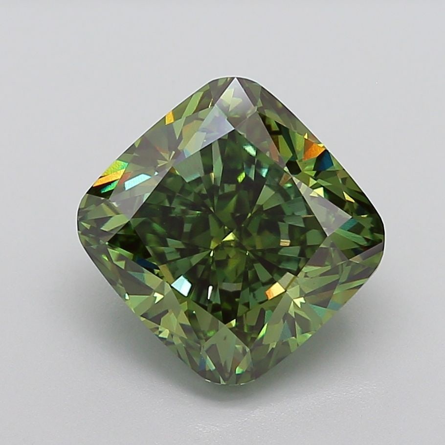 Loose Diamond - CUSHION MODIFIED 8.49ct Fancy Vivid Green VS1: Loose Diamond - CUSHION MODIFIED 8.49ct Fancy Vivid Green VS1 Source: This is a real non-mined Diamond that has been grown in a lab Shape: CUSHION MODIFIED Carats: 8.49 Color: Fancy Vivid Green Certif