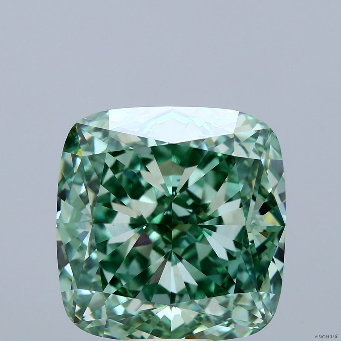 Loose Diamond - CUSHION MODIFIED 12.28ct Fancy Vivid Green VVS2 (1 of 1)