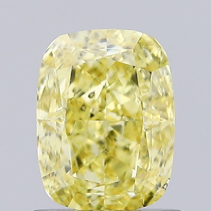 Loose Diamond - CUSHION MODIFIED 1.02ct Fancy Vivid Yellow SI1: Loose Diamond - CUSHION MODIFIED 1.02ct Fancy Vivid Yellow SI1 Source: This is a real non-mined Diamond that has been grown in a lab Shape: CUSHION MODIFIED Carats: 1.02 Color: Fancy Vivid Yellow Cert