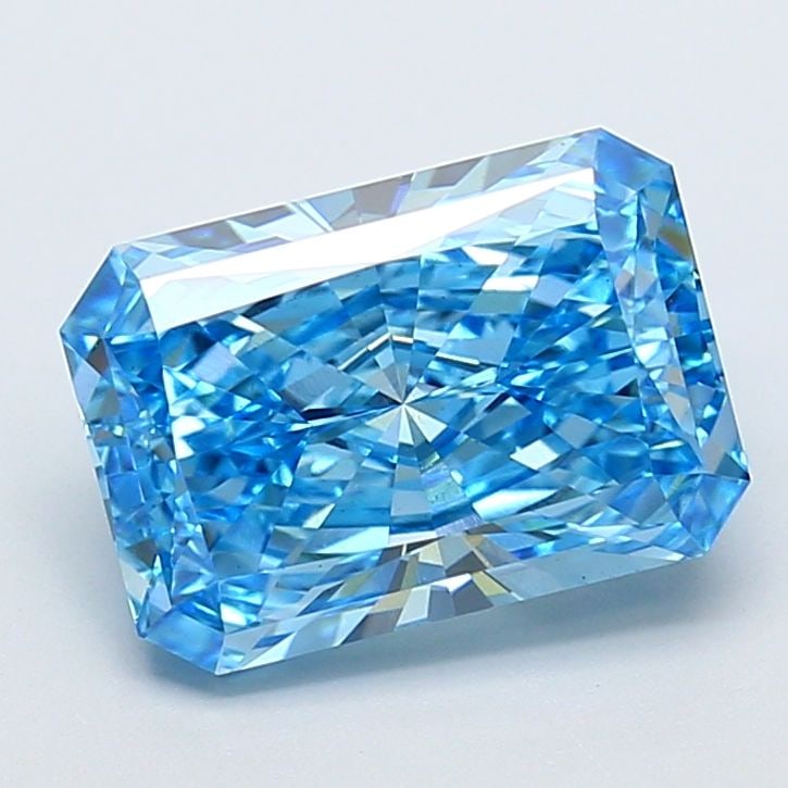 Loose Diamond - RADIANT 3.88ct Fancy Vivid Blue VVS2: Loose Diamond - RADIANT 3.88ct Fancy Vivid Blue VVS2 Source: This is a real non-mined Diamond that has been grown in a lab Shape: RADIANT Carats: 3.88 Color: Fancy Vivid Blue Certification: IGI Video: