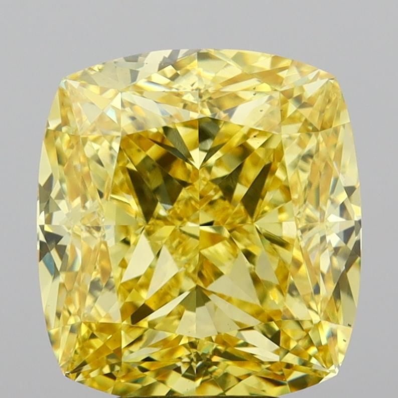 Loose Diamond - CUSHION MODIFIED 7.03ct Fancy Vivid Yellow VS2: Loose Diamond - CUSHION MODIFIED 7.03ct Fancy Vivid Yellow VS2 Source: This is a real non-mined Diamond that has been grown in a lab Shape: CUSHION MODIFIED Carats: 7.03 Color: Fancy Vivid Yellow Cert