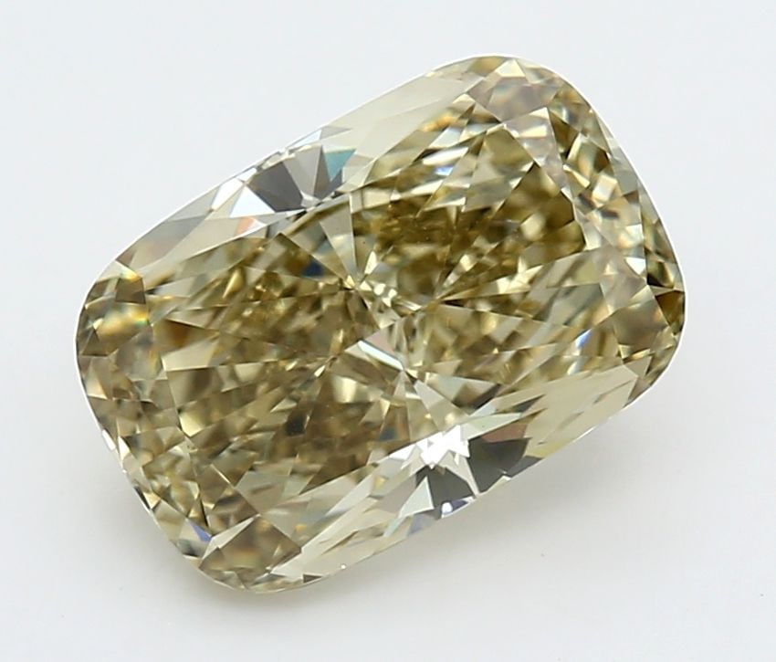 Loose Diamond - CUSHION MODIFIED 4.03ct Fancy Gray Yellow VVS2: Loose Diamond - CUSHION MODIFIED 4.03ct Fancy Gray Yellow VVS2 Source: This is a real non-mined Diamond that has been grown in a lab Shape: CUSHION MODIFIED Carats: 4.03 Color: Fancy Gray Yellow Certi
