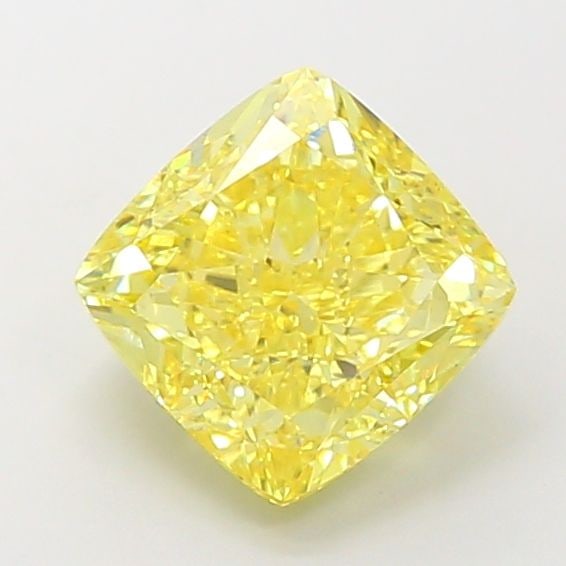 Loose Diamond - CUSHION MODIFIED 4.06ct Fancy Vivid Yellow VS1: Loose Diamond - CUSHION MODIFIED 4.06ct Fancy Vivid Yellow VS1 Source: This is a real non-mined Diamond that has been grown in a lab Shape: CUSHION MODIFIED Carats: 4.06 Color: Fancy Vivid Yellow Cert