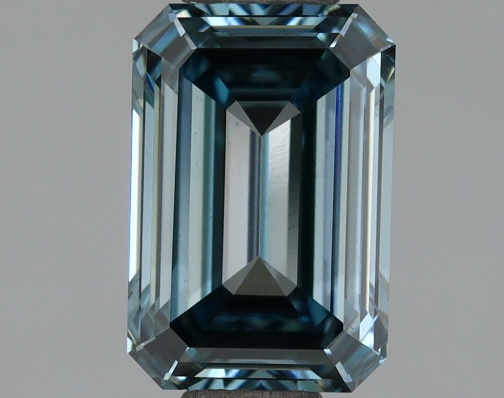 Loose Diamond - EMERALD 1.11ct Fancy Vivid Blue VS2 (1 of 1)