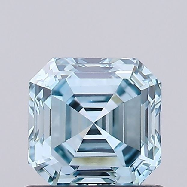 Loose Diamond - ASSCHER 0.81ct Fancy Greenish Blue VS1: Loose Diamond - ASSCHER 0.81ct Fancy Greenish Blue VS1 Source: This is a real non-mined Diamond that has been grown in a lab Shape: ASSCHER Carats: 0.81 Color: Fancy Greenish Blue Certification: IGI V