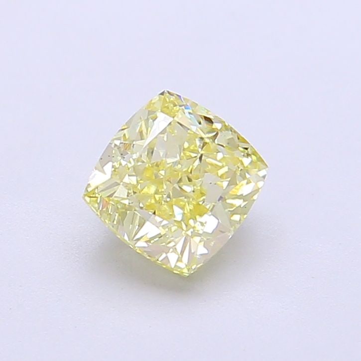 Loose Diamond - CUSHION MODIFIED 1.06ct Fancy Light Yellow VS2: Loose Diamond - CUSHION MODIFIED 1.06ct Fancy Light Yellow VS2 Source: This is a real non-mined Diamond that has been grown in a lab Shape: CUSHION MODIFIED Carats: 1.06 Color: Fancy Light Yellow Cert