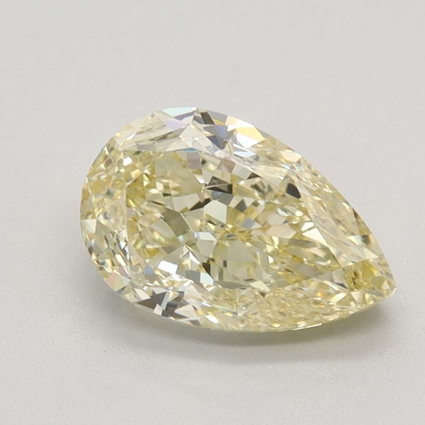 Loose Diamond - PEAR 1.29ct Fancy Light Yellow VVS2: Loose Diamond - PEAR 1.29ct Fancy Light Yellow VVS2 Source: This is a real non-mined Diamond that has been grown in a lab Shape: PEAR Carats: 1.29 Color: Fancy Light Yellow Certification: IGI Video: