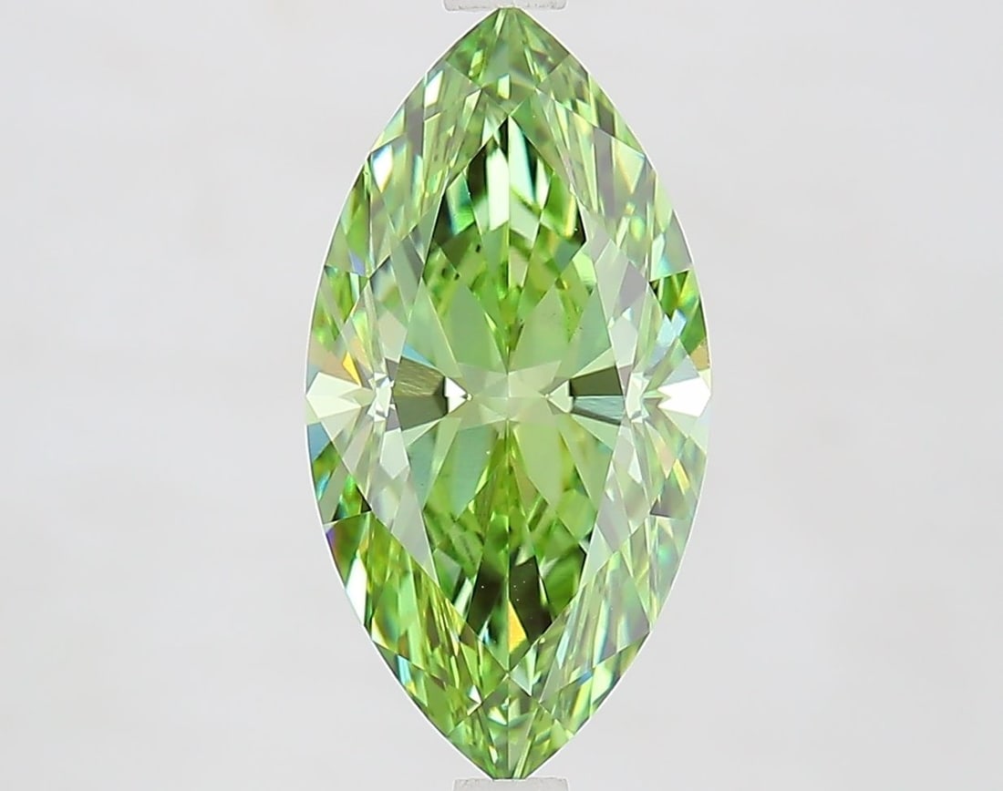 Loose Diamond - MARQUISE 3.01ct Fancy Vivid Green VS1: Loose Diamond - MARQUISE 3.01ct Fancy Vivid Green VS1 Source: This is a real non-mined Diamond that has been grown in a lab Shape: MARQUISE Carats: 3.01 Color: Fancy Vivid Green Certification: IGI Vid