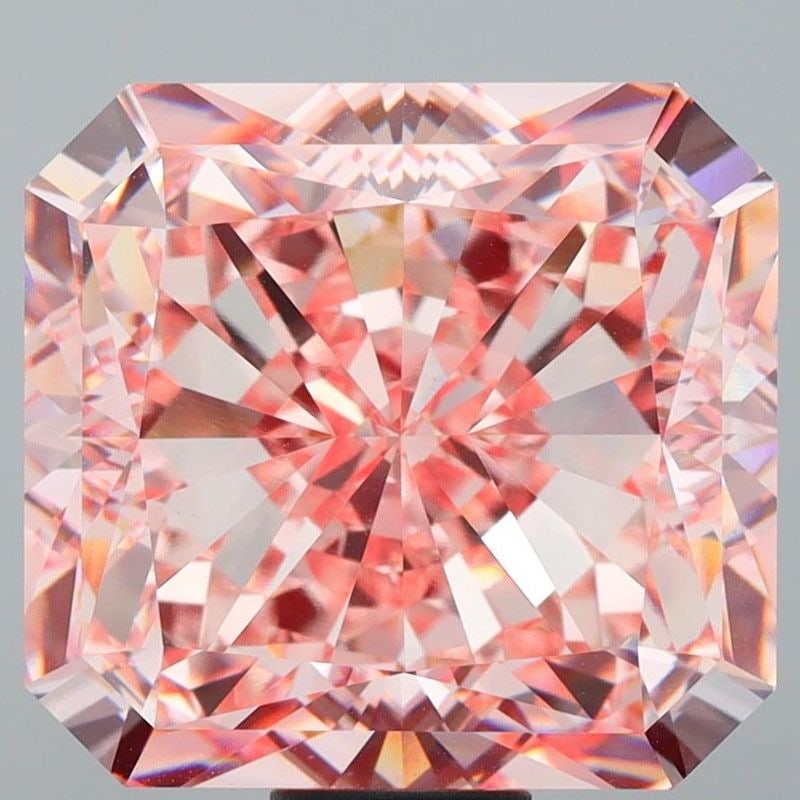 Loose Diamond - RADIANT 30.1ct Fancy Vivid Pink VVS2: Loose Diamond - RADIANT 30.1ct Fancy Vivid Pink VVS2 Source: This is a real non-mined Diamond that has been grown in a lab Shape: RADIANT Carats: 30.1 Color: Fancy Vivid Pink Certification: IGI Video: