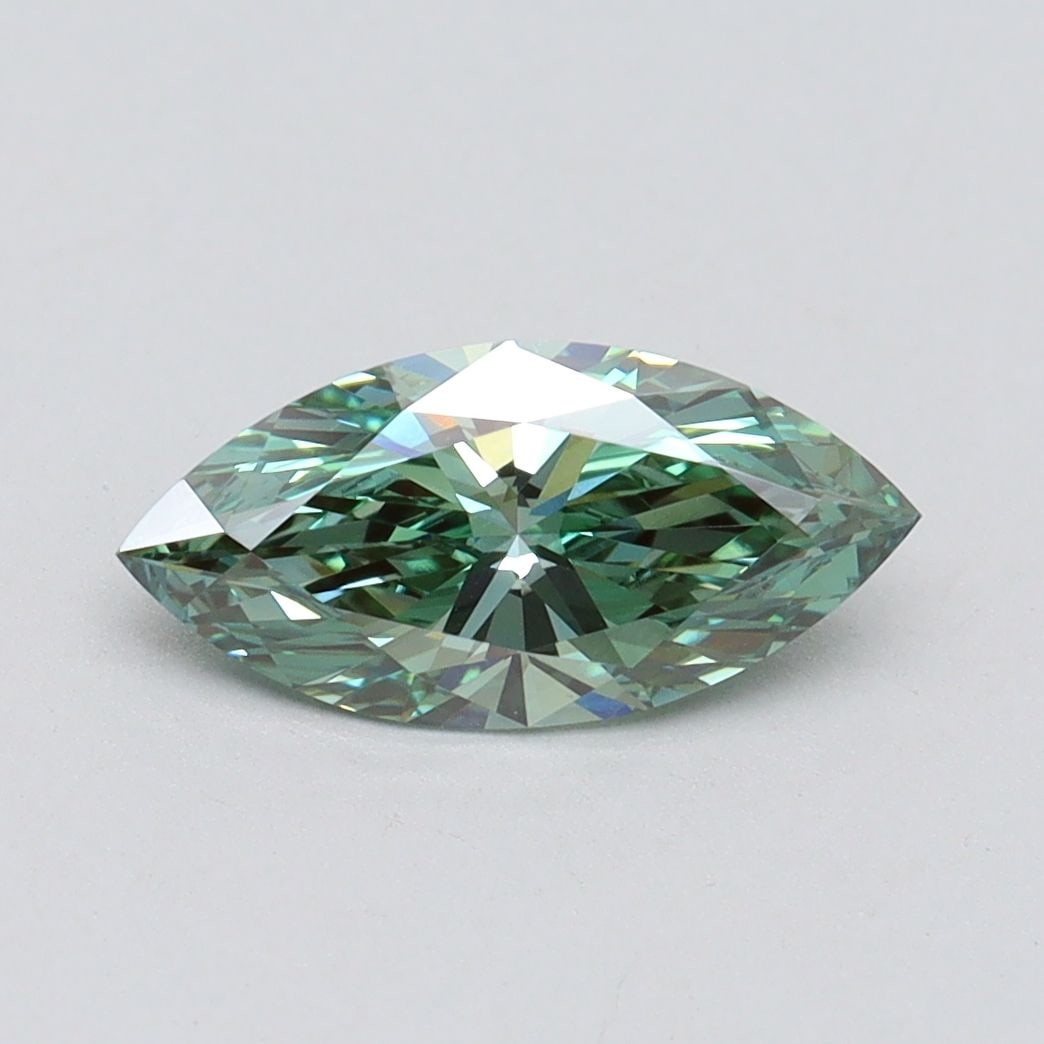 Loose Diamond - MARQUISE 1.01ct Fancy Vivid Green VVS2: Loose Diamond - MARQUISE 1.01ct Fancy Vivid Green VVS2 Source: This is a real non-mined Diamond that has been grown in a lab Shape: MARQUISE Carats: 1.01 Color: Fancy Vivid Green Certification: IGI Vi