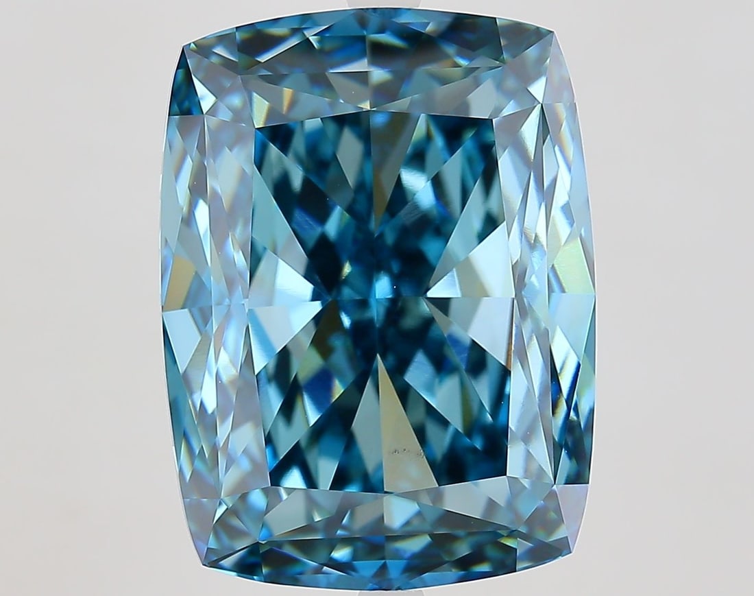 Loose Diamond - CUSHION MODIFIED 15.69ct Fancy Vivid Blue VS1: Loose Diamond - CUSHION MODIFIED 15.69ct Fancy Vivid Blue VS1 Source: This is a real non-mined Diamond that has been grown in a lab Shape: CUSHION MODIFIED Carats: 15.69 Color: Fancy Vivid Blue Certif