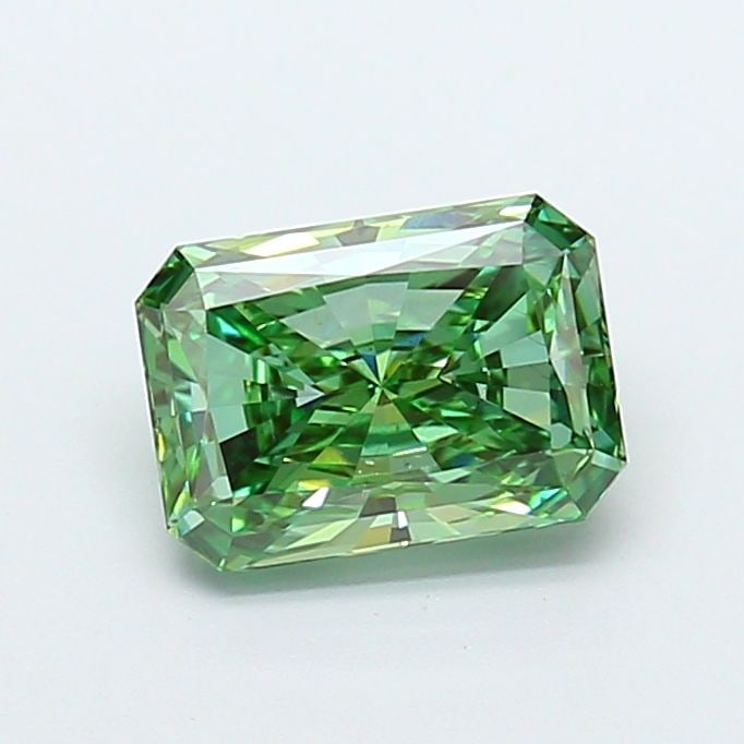 Loose Diamond - RADIANT 2.06ct Fancy Vivid Green VS2: Loose Diamond - RADIANT 2.06ct Fancy Vivid Green VS2 Source: This is a real non-mined Diamond that has been grown in a lab Shape: RADIANT Carats: 2.06 Color: Fancy Vivid Green Certification: IGI Video