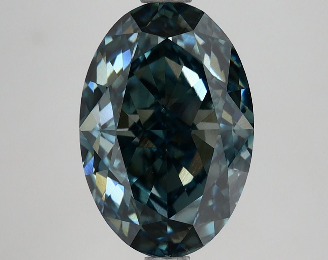 Loose Diamond - OVAL 3.81ct Fancy Deep Green Blue VVS2 (1 of 1)