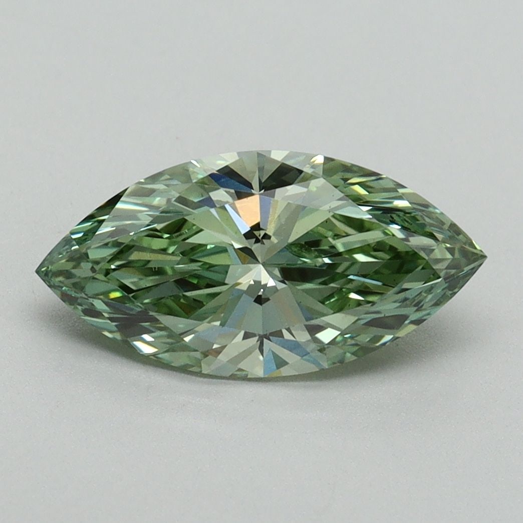 Loose Diamond - MARQUISE 1.52ct Fancy Vivid Green VS1: Loose Diamond - MARQUISE 1.52ct Fancy Vivid Green VS1 Source: This is a real non-mined Diamond that has been grown in a lab Shape: MARQUISE Carats: 1.52 Color: Fancy Vivid Green Certification: IGI Vid