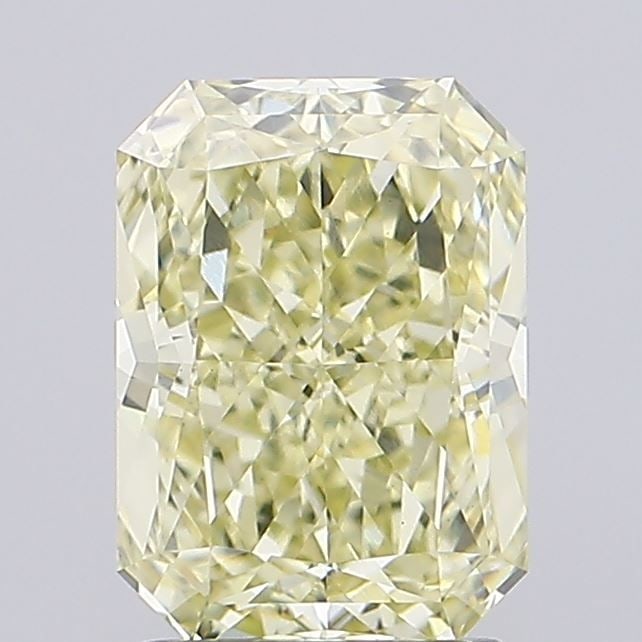 Loose Diamond - RADIANT 2.05ct Fancy Light Yellow VVS2: Loose Diamond - RADIANT 2.05ct Fancy Light Yellow VVS2 Source: This is a real non-mined Diamond that has been grown in a lab Shape: RADIANT Carats: 2.05 Color: Fancy Light Yellow Certification: IGI Vi