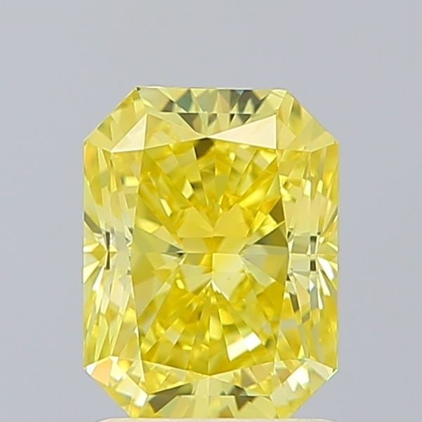 Loose Diamond - RADIANT 1.67ct Fancy Vivid Yellow VS1: Loose Diamond - RADIANT 1.67ct Fancy Vivid Yellow VS1 Source: This is a real non-mined Diamond that has been grown in a lab Shape: RADIANT Carats: 1.67 Color: Fancy Vivid Yellow Certification: IGI Vid