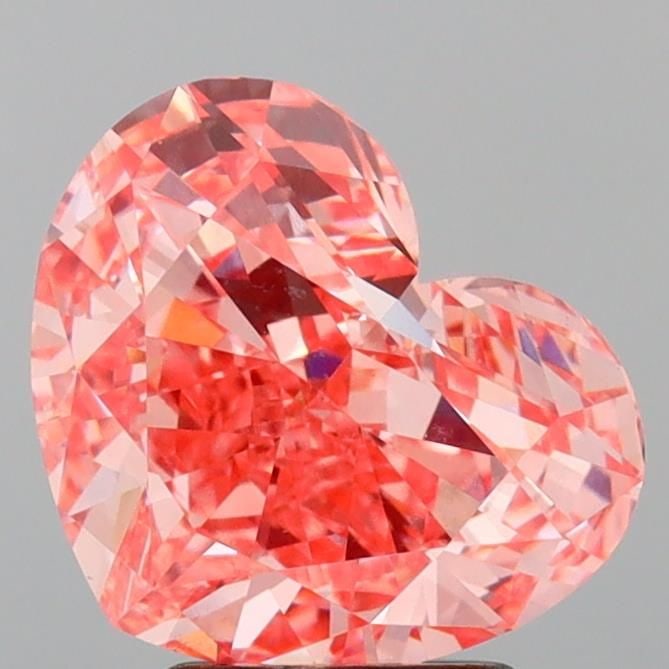 Loose Diamond - HEART 3.16ct Fancy Vivid Pink VS1: Loose Diamond - HEART 3.16ct Fancy Vivid Pink VS1 Source: This is a real non-mined Diamond that has been grown in a lab Shape: HEART Carats: 3.16 Color: Fancy Vivid Pink Certification: IGI Video: