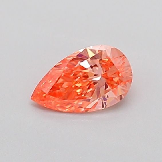 Loose Diamond - PEAR 0.31ct Fancy Vivid Pinkish Orange VVS2: Loose Diamond - PEAR 0.31ct Fancy Vivid Pinkish Orange VVS2 Source: This is a real non-mined Diamond that has been grown in a lab Shape: PEAR Carats: 0.31 Color: Fancy Vivid Pinkish Orange Certificati