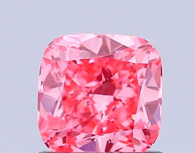 Loose Diamond - CUSHION MODIFIED 1.0ct Fancy Vivid Pink VS1: Loose Diamond - CUSHION MODIFIED 1.0ct Fancy Vivid Pink VS1 Source: This is a real non-mined Diamond that has been grown in a lab Shape: CUSHION MODIFIED Carats: 1.0 Color: Fancy Vivid Pink Certificat