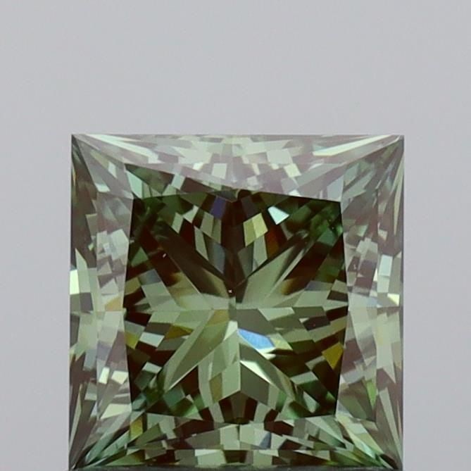 Loose Diamond - PRINCESS 0.87ct Fancy Vivid Green VS1 (1 of 1)