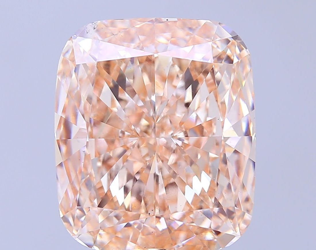 Loose Diamond - CUSHION MODIFIED 13.03ct Fancy Pinkish Orange VS1: Loose Diamond - CUSHION MODIFIED 13.03ct Fancy Pinkish Orange VS1 Source: This is a real non-mined Diamond that has been grown in a lab Shape: CUSHION MODIFIED Carats: 13.03 Color: Fancy Pinkish Orang