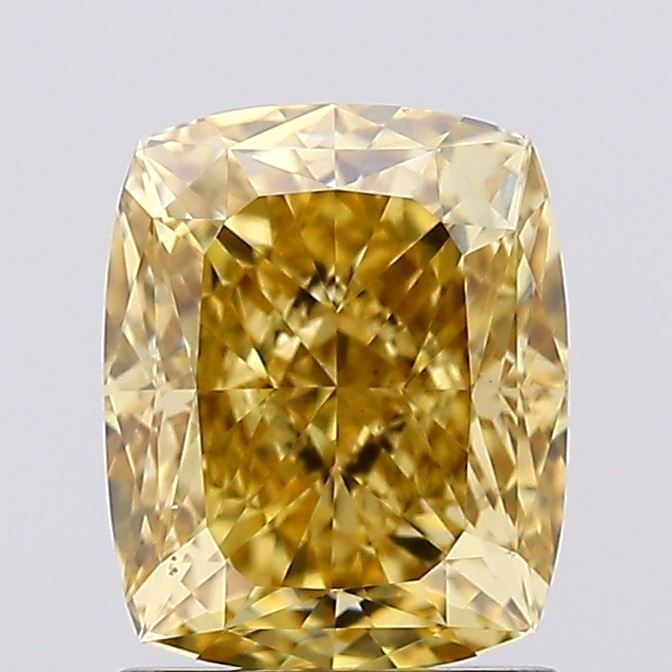 Loose Diamond - CUSHION MODIFIED 1.57ct Fancy Vivid Gray Yellow VS1: Loose Diamond - CUSHION MODIFIED 1.57ct Fancy Vivid Gray Yellow VS1 Source: This is a real non-mined Diamond that has been grown in a lab Shape: CUSHION MODIFIED Carats: 1.57 Color: Fancy Vivid Gray Y
