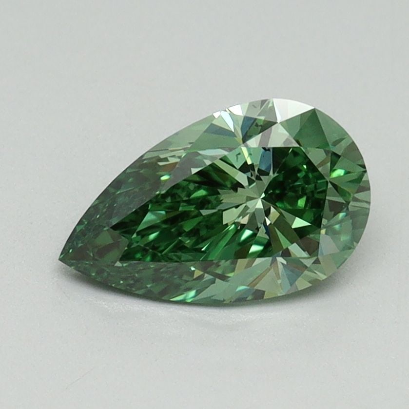 Loose Diamond - PEAR 1.01ct Fancy Vivid Green VS2: Loose Diamond - PEAR 1.01ct Fancy Vivid Green VS2 Source: This is a real non-mined Diamond that has been grown in a lab Shape: PEAR Carats: 1.01 Color: Fancy Vivid Green Certification: IGI Video: