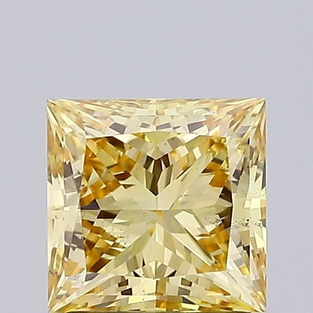 Loose Diamond - PRINCESS 1.52ct Fancy Intense Yellow VS2: Loose Diamond - PRINCESS 1.52ct Fancy Intense Yellow VS2 Source: This is a real non-mined Diamond that has been grown in a lab Shape: PRINCESS Carats: 1.52 Color: Fancy Intense Yellow Certification: I