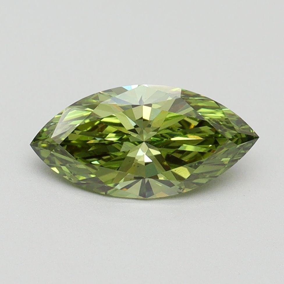 Loose Diamond - MARQUISE 1.03ct Fancy Vivid Green VS1: Loose Diamond - MARQUISE 1.03ct Fancy Vivid Green VS1 Source: This is a real non-mined Diamond that has been grown in a lab Shape: MARQUISE Carats: 1.03 Color: Fancy Vivid Green Certification: IGI Vid