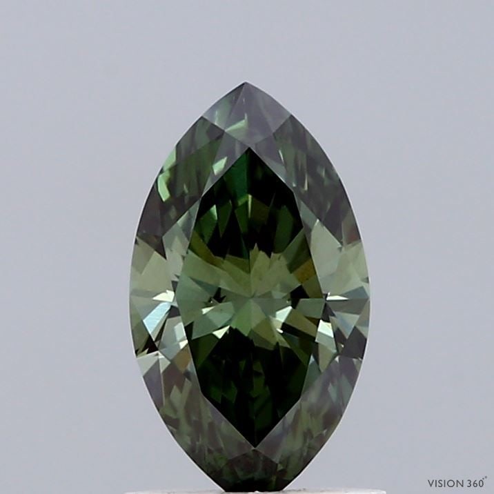 Loose Diamond - MARQUISE 1.01ct Fancy Vivid Green VS1: Loose Diamond - MARQUISE 1.01ct Fancy Vivid Green VS1 Source: This is a real non-mined Diamond that has been grown in a lab Shape: MARQUISE Carats: 1.01 Color: Fancy Vivid Green Certification: IGI The
