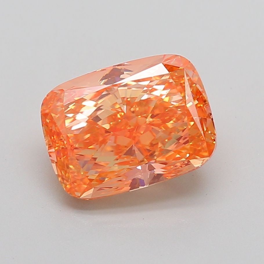 Loose Diamond - CUSHION MODIFIED 4.58ct Fancy Vivid Yellowish Orange VS1: Loose Diamond - CUSHION MODIFIED 4.58ct Fancy Vivid Yellowish Orange VS1 Source: This is a real non-mined Diamond that has been grown in a lab Shape: CUSHION MODIFIED Carats: 4.58 Color: Fancy Vivid Y