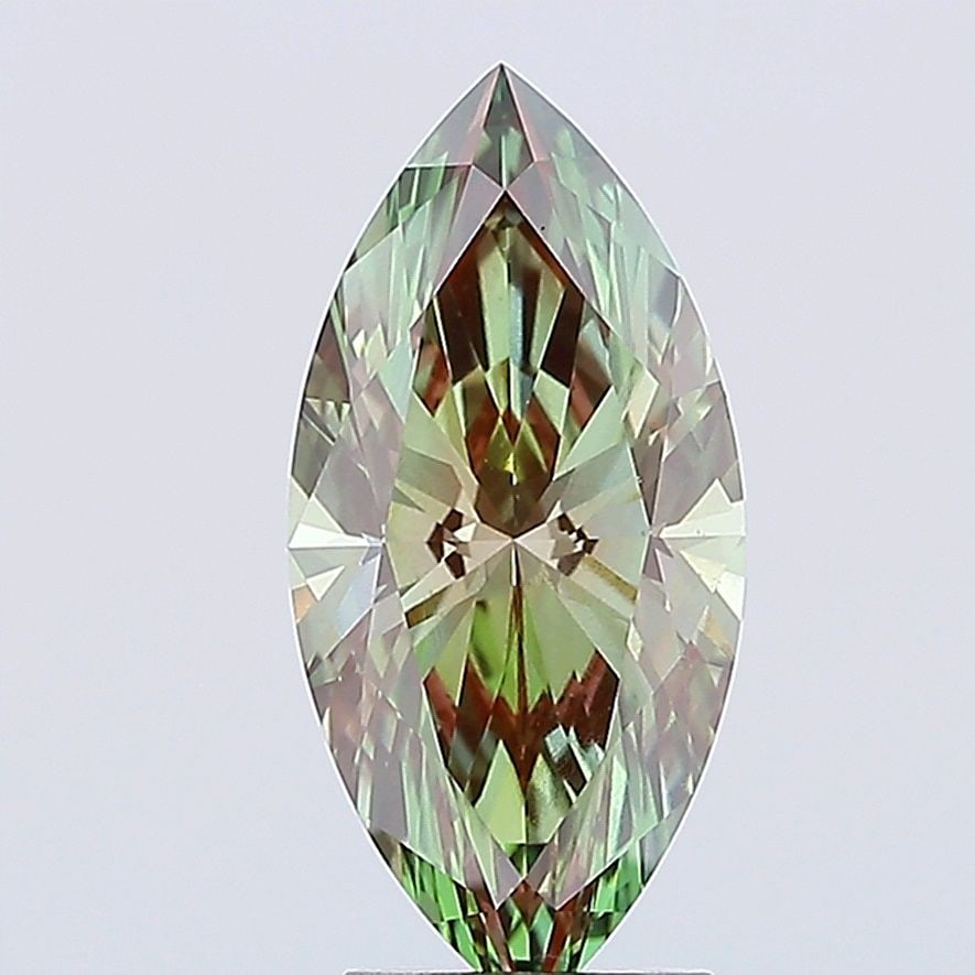 Loose Diamond - MARQUISE 3.01ct Fancy Vivid Green VS1: Loose Diamond - MARQUISE 3.01ct Fancy Vivid Green VS1 Source: This is a real non-mined Diamond that has been grown in a lab Shape: MARQUISE Carats: 3.01 Color: Fancy Vivid Green Certification: IGI Vid