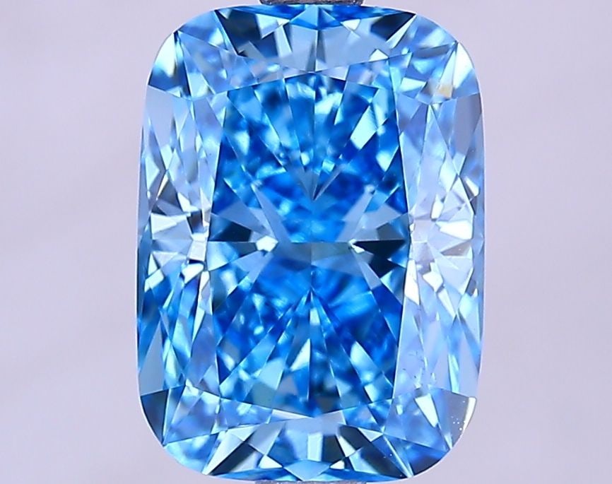 Loose Diamond - CUSHION BRILLIANT 2.67ct Fancy Vivid Blue VS1: Loose Diamond - CUSHION BRILLIANT 2.67ct Fancy Vivid Blue VS1 Source: This is a real non-mined Diamond that has been grown in a lab Shape: CUSHION BRILLIANT Carats: 2.67 Color: Fancy Vivid Blue Certif