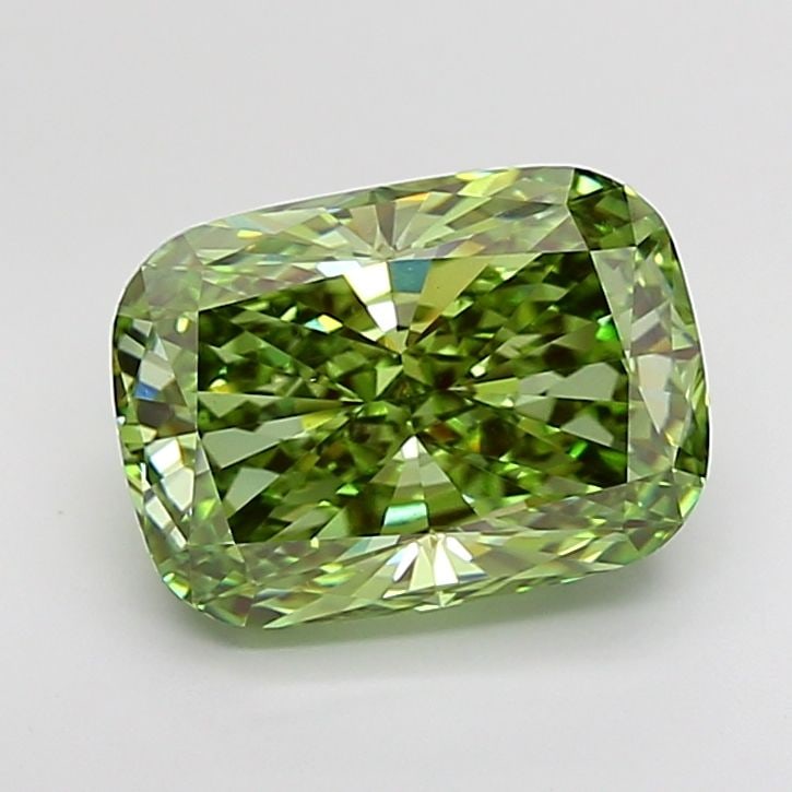Loose Diamond - CUSHION BRILLIANT 5.36ct Fancy Vivid Green VS1 (1 of 1)