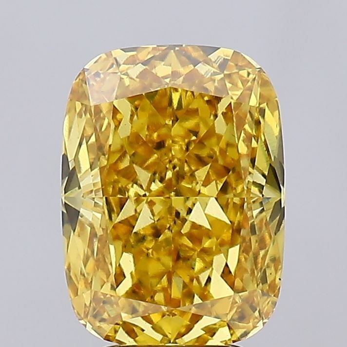 Loose Diamond - CUSHION BRILLIANT 5.12ct Fancy Vivid Yellow VS2: Loose Diamond - CUSHION BRILLIANT 5.12ct Fancy Vivid Yellow VS2 Source: This is a real non-mined Diamond that has been grown in a lab Shape: CUSHION BRILLIANT Carats: 5.12 Color: Fancy Vivid Yellow Ce