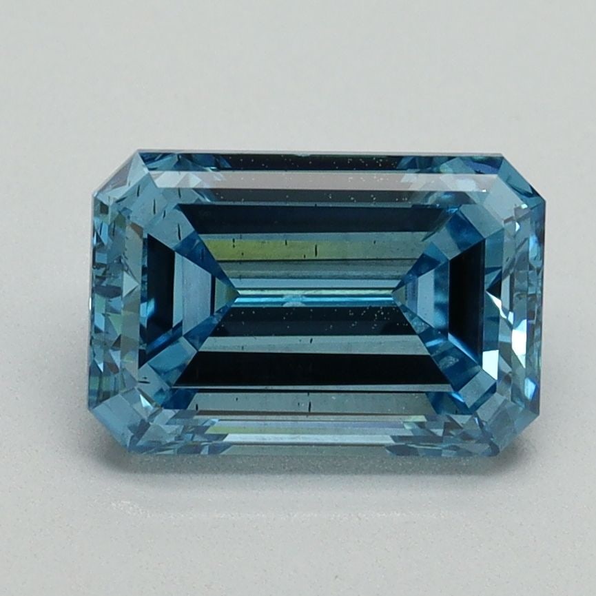 Loose Diamond - EMERALD 2.01ct Fancy Vivid Blue SI1: Loose Diamond - EMERALD 2.01ct Fancy Vivid Blue SI1 Source: This is a real non-mined Diamond that has been grown in a lab Shape: EMERALD Carats: 2.01 Color: Fancy Vivid Blue Certification: IGI Video: