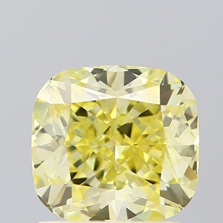 Loose Diamond - CUSHION BRILLIANT 1.05ct Fancy Intense Yellow VVS1: Loose Diamond - CUSHION BRILLIANT 1.05ct Fancy Intense Yellow VVS1 Source: This is a real non-mined Diamond that has been grown in a lab Shape: CUSHION BRILLIANT Carats: 1.05 Color: Fancy Intense Yell