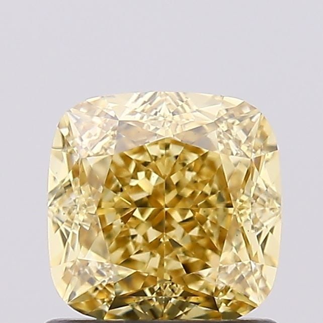 Loose Diamond - CUSHION MODIFIED 1.02ct Fancy Vivid Brownish Yellow VS1: Loose Diamond - CUSHION MODIFIED 1.02ct Fancy Vivid Brownish Yellow VS1 Source: This is a real non-mined Diamond that has been grown in a lab Shape: CUSHION MODIFIED Carats: 1.02 Color: Fancy Vivid Br