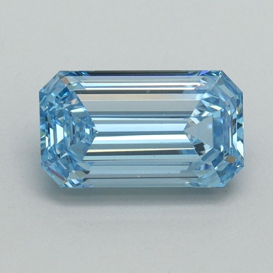 Loose Diamond - EMERALD 1.5ct Fancy Intense Blue VS2: Loose Diamond - EMERALD 1.5ct Fancy Intense Blue VS2 Source: This is a real non-mined Diamond that has been grown in a lab Shape: EMERALD Carats: 1.5 Color: Fancy Intense Blue Certification: IGI Video