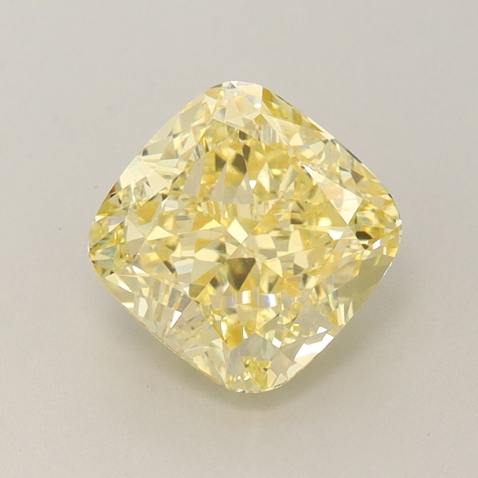 Loose Diamond - CUSHION BRILLIANT 2.65ct Fancy Vivid Yellow VS2: Loose Diamond - CUSHION BRILLIANT 2.65ct Fancy Vivid Yellow VS2 Source: This is a real non-mined Diamond that has been grown in a lab Shape: CUSHION BRILLIANT Carats: 2.65 Color: Fancy Vivid Yellow Ce