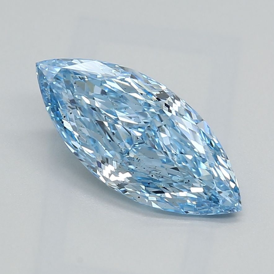 Loose Diamond - MARQUISE 1.08ct Fancy Vivid Blue SI1: Loose Diamond - MARQUISE 1.08ct Fancy Vivid Blue SI1 Source: This is a real non-mined Diamond that has been grown in a lab Shape: MARQUISE Carats: 1.08 Color: Fancy Vivid Blue Certification: NONE Vide