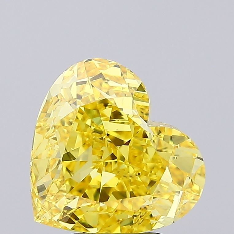 Loose Diamond - HEART 4.1ct Fancy Vivid Yellow VS2: Loose Diamond - HEART 4.1ct Fancy Vivid Yellow VS2 Source: This is a real non-mined Diamond that has been grown in a lab Shape: HEART Carats: 4.1 Color: Fancy Vivid Yellow Certification: IGI Video:
