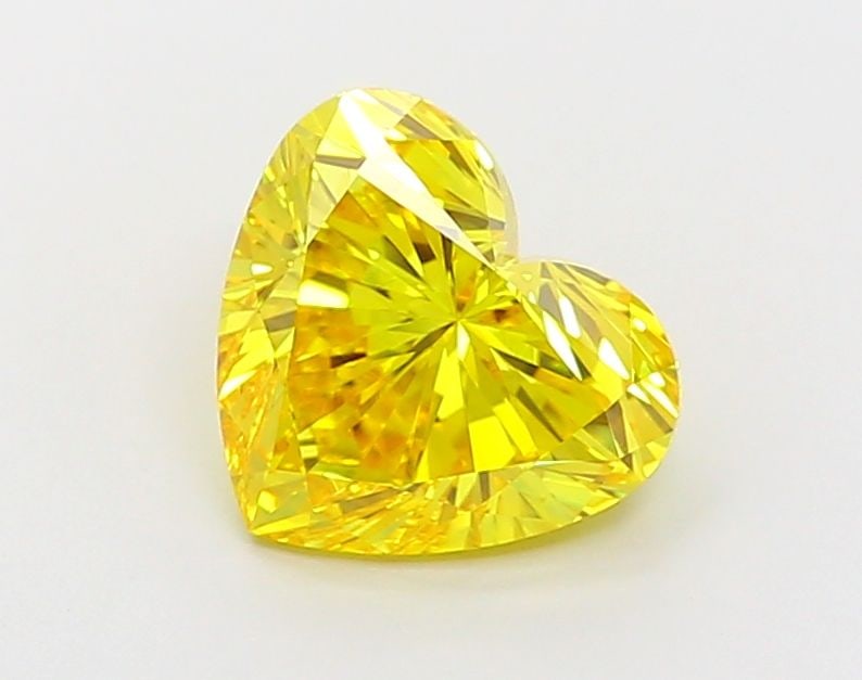 Loose Diamond - HEART 2.14ct Fancy Vivid Yellow VVS2: Loose Diamond - HEART 2.14ct Fancy Vivid Yellow VVS2 Source: This is a real non-mined Diamond that has been grown in a lab Shape: HEART Carats: 2.14 Color: Fancy Vivid Yellow Certification: IGI Video: