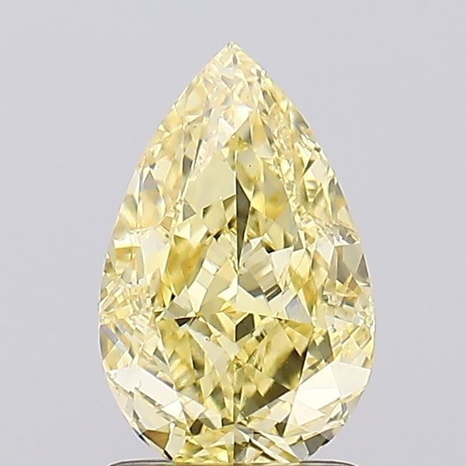 Loose Diamond - PEAR 1.51ct Fancy Intense Yellow VS2: Loose Diamond - PEAR 1.51ct Fancy Intense Yellow VS2 Source: This is a real non-mined Diamond that has been grown in a lab Shape: PEAR Carats: 1.51 Color: Fancy Intense Yellow Certification: IGI Video