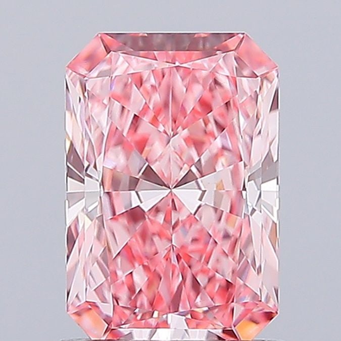 Loose Diamond - RADIANT 1.41ct Fancy Vivid Pink VVS2: Loose Diamond - RADIANT 1.41ct Fancy Vivid Pink VVS2 Source: This is a real non-mined Diamond that has been grown in a lab Shape: RADIANT Carats: 1.41 Color: Fancy Vivid Pink Certification: IGI Video: