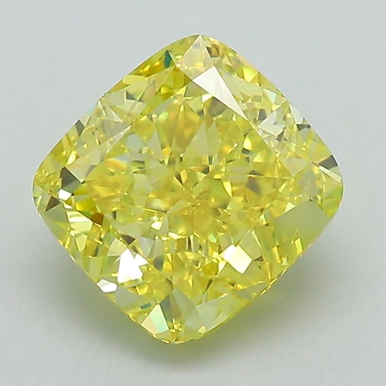 Loose Diamond - CUSHION MODIFIED 2.72ct Fancy Vivid Yellow VS1: Loose Diamond - CUSHION MODIFIED 2.72ct Fancy Vivid Yellow VS1 Source: This is a real non-mined Diamond that has been grown in a lab Shape: CUSHION MODIFIED Carats: 2.72 Color: Fancy Vivid Yellow Cert
