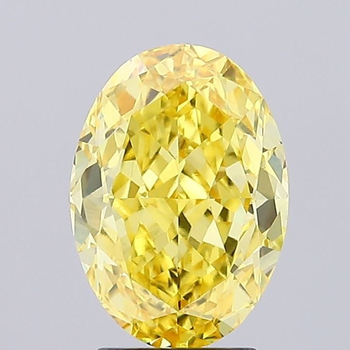 Loose Diamond - OVAL 3.0ct Fancy Vivid Yellow VVS2: Loose Diamond - OVAL 3.0ct Fancy Vivid Yellow VVS2 Source: This is a real non-mined Diamond that has been grown in a lab Shape: OVAL Carats: 3.0 Color: Fancy Vivid Yellow Certification: IGI Video: