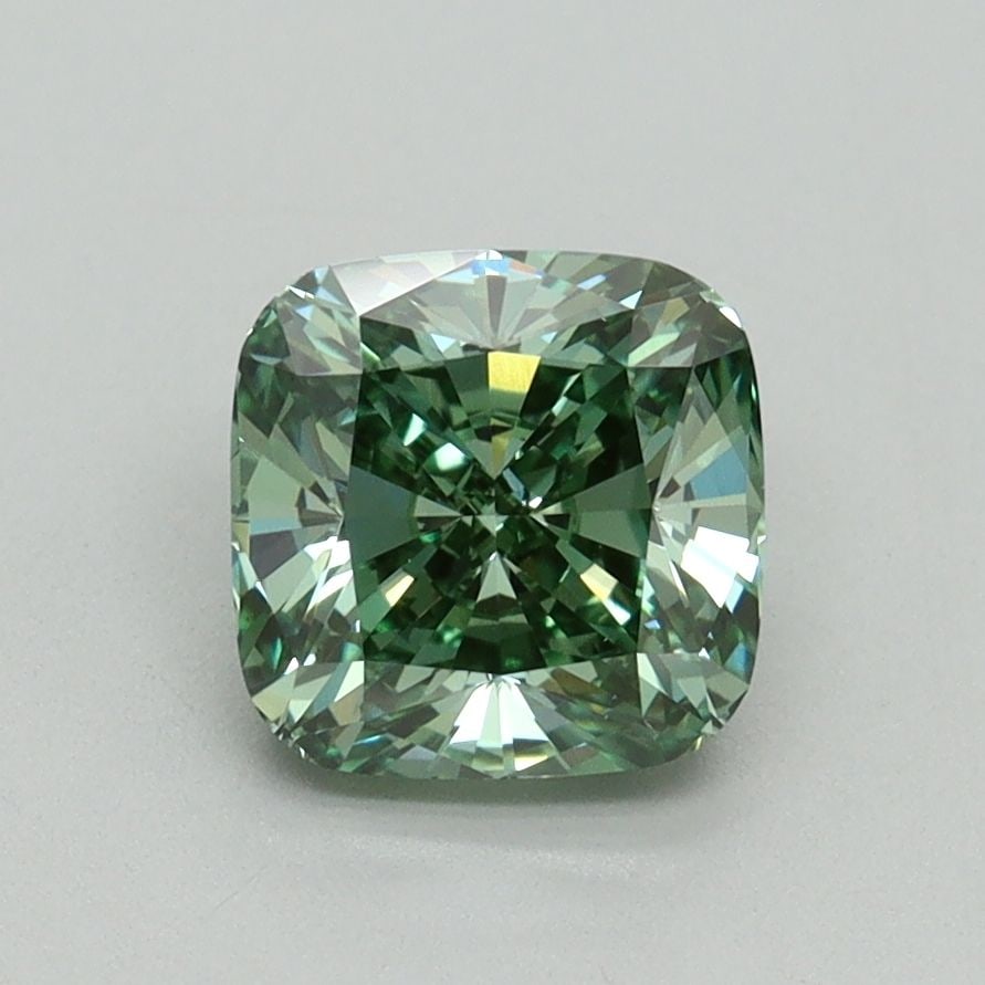 Loose Diamond - CUSHION BRILLIANT 1.44ct Fancy Vivid Green VS1 (1 of 1)