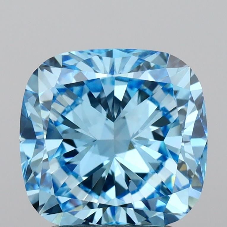 Loose Diamond - CUSHION MODIFIED 2.0ct Fancy Vivid Blue VVS1: Loose Diamond - CUSHION MODIFIED 2.0ct Fancy Vivid Blue VVS1 Source: This is a real non-mined Diamond that has been grown in a lab Shape: CUSHION MODIFIED Carats: 2.0 Color: Fancy Vivid Blue Certifica